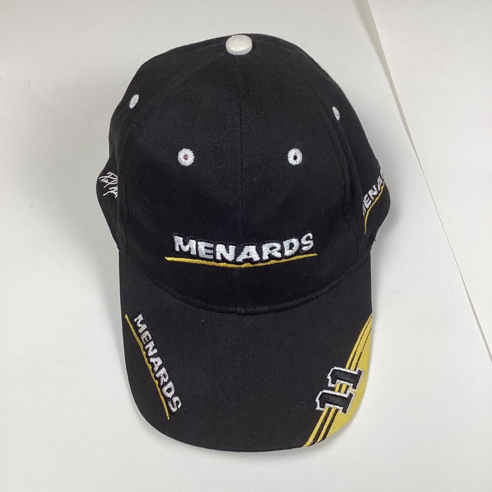 Menards Black NASCAR Racing Hat Baseball Cap Paul Menard Number 11 Adjustable